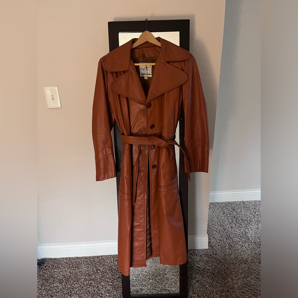 Vintage Auburn Genuine Leather Coat